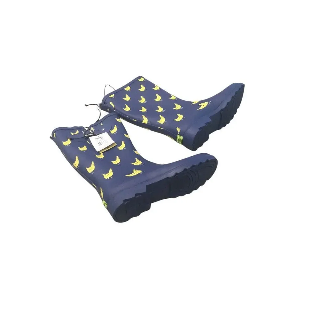 Western Chief Rain Boots Womens‎ 10 Funky Flock Tall Navy Blue Chicken Farm NEW